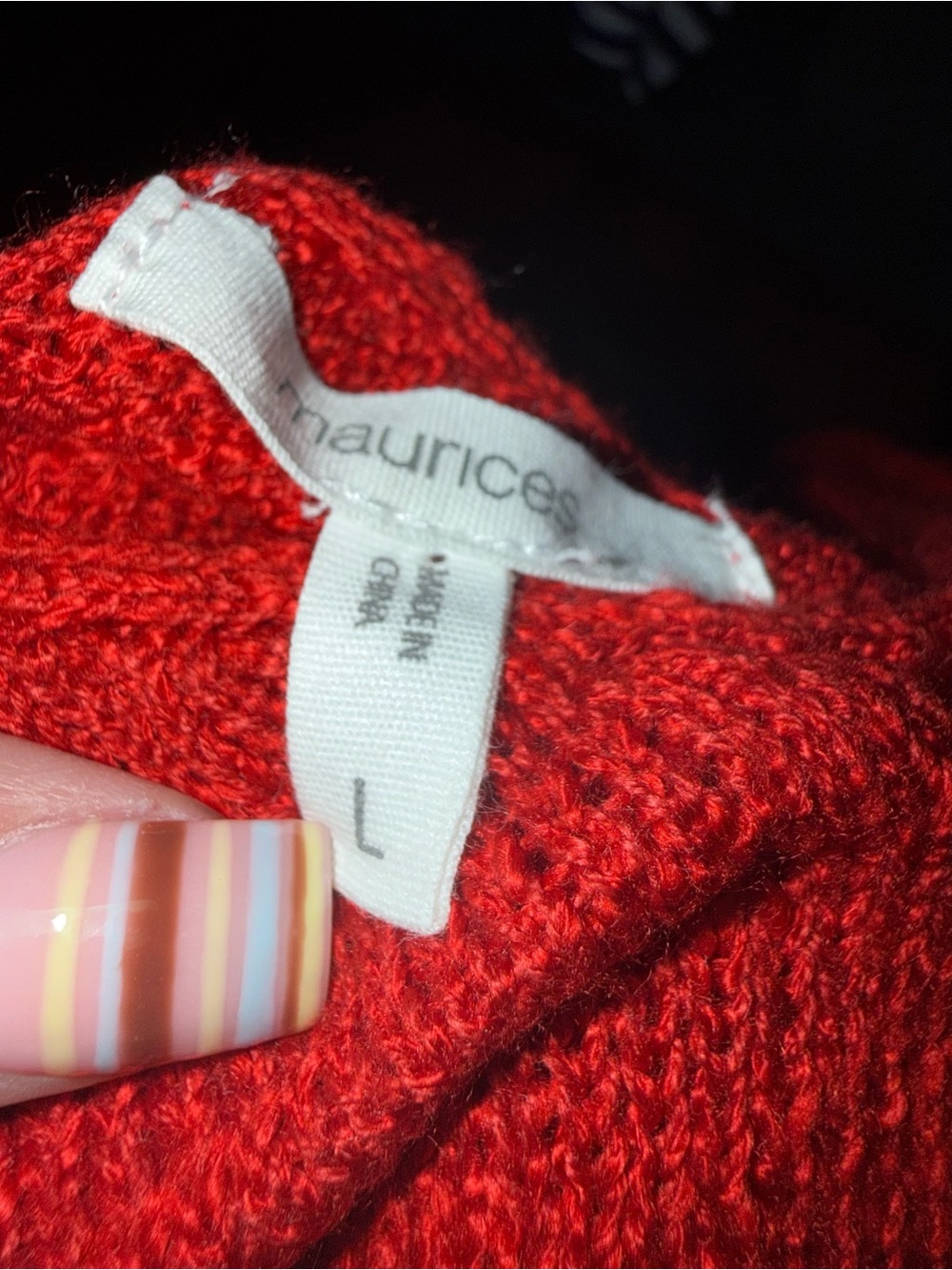 Maurices Star V Neck Sweater Tank Top Red White Size Large Patriotic - Picture 6 of 10